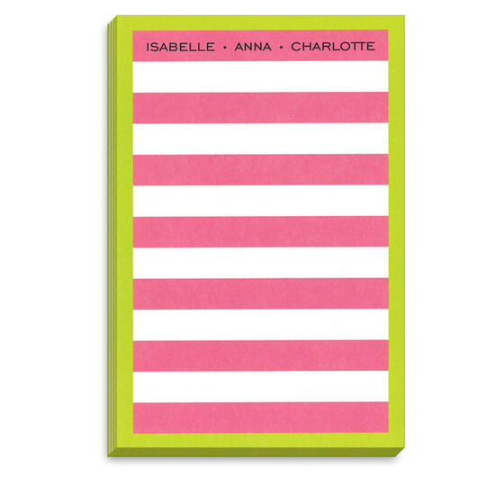 Dark Pink Rugby Lime Border Notepad